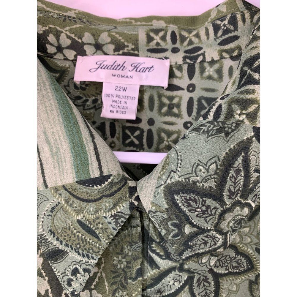 Women’s Judith Hart 2 Piece Skirt Set Green Size 22W 5467 Asian Theme Wrap - Picture 4 of 10
